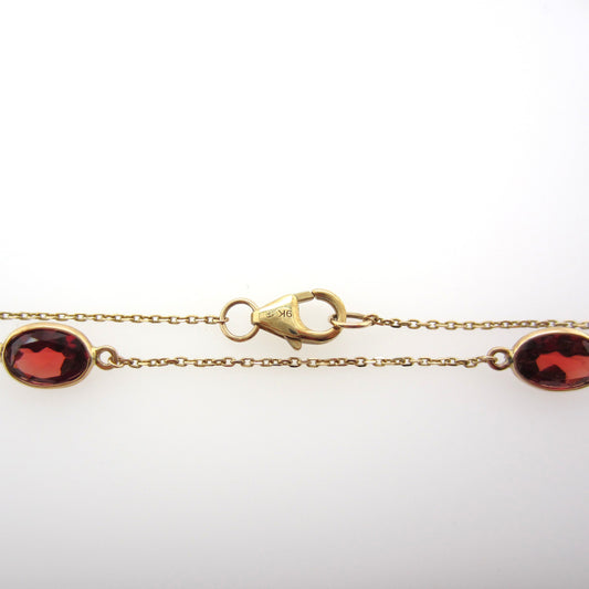 9ct Yellow Gold Garnet Necklace
