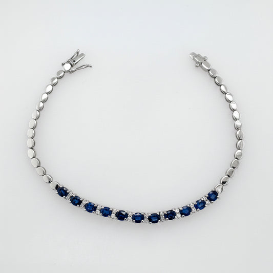 18ct White Gold Sapphire & Diamond Bracelet