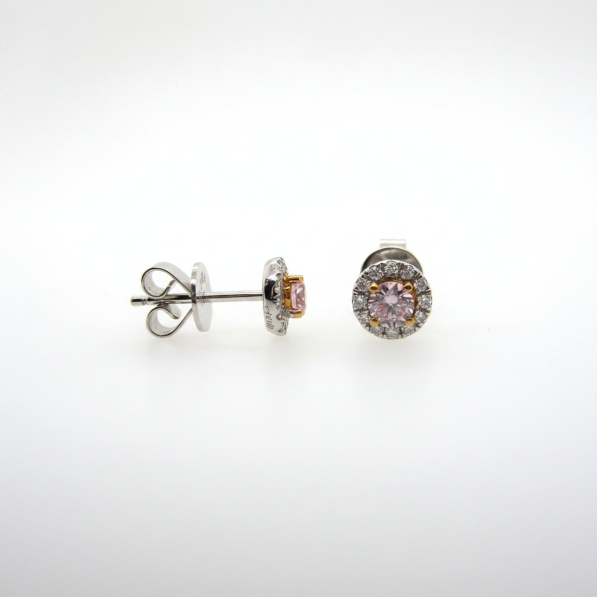 18ct Two-Tone Argyle Pink & White Diamond Studs