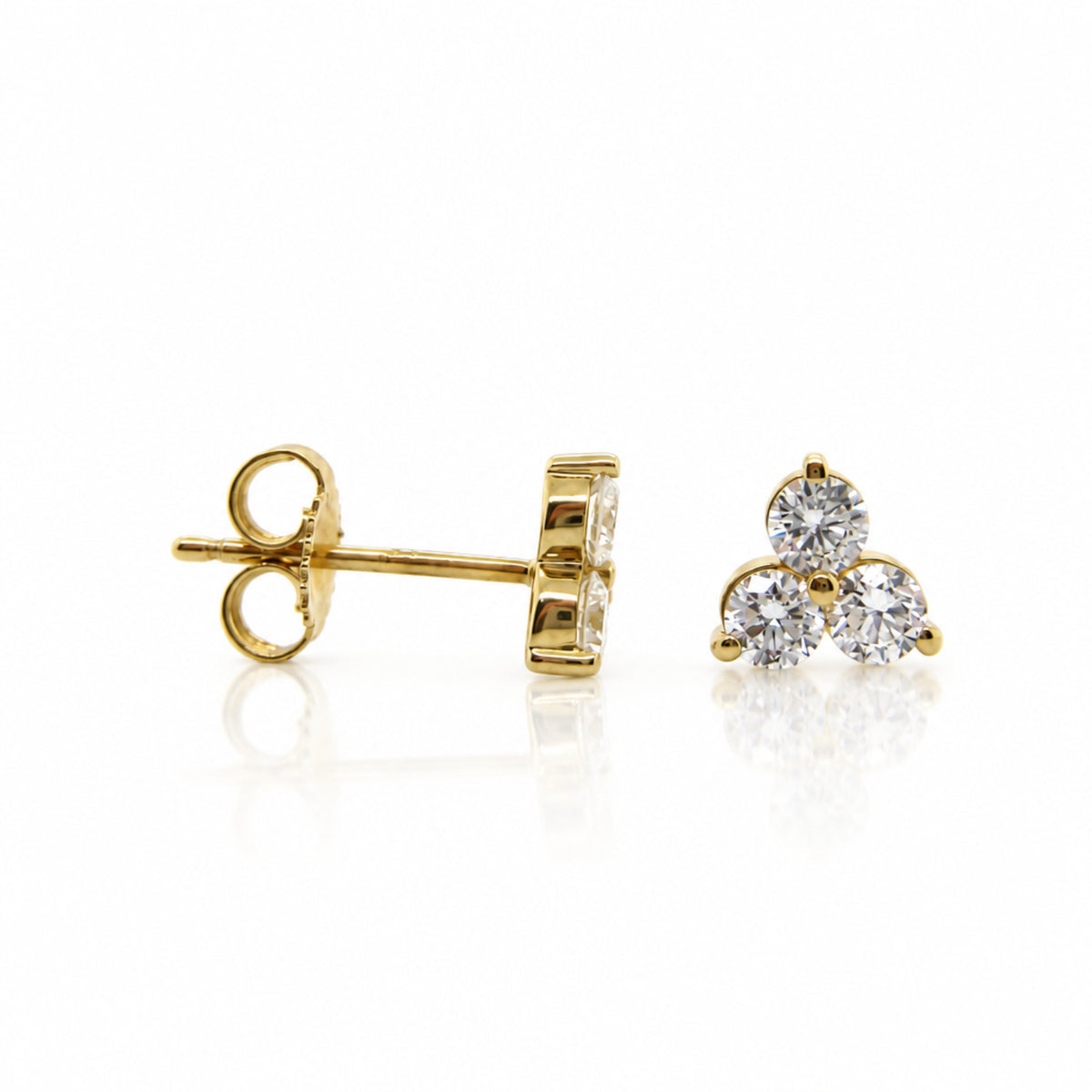 9ct Yellow Gold Lab Grown Diamond Cluster Studs
