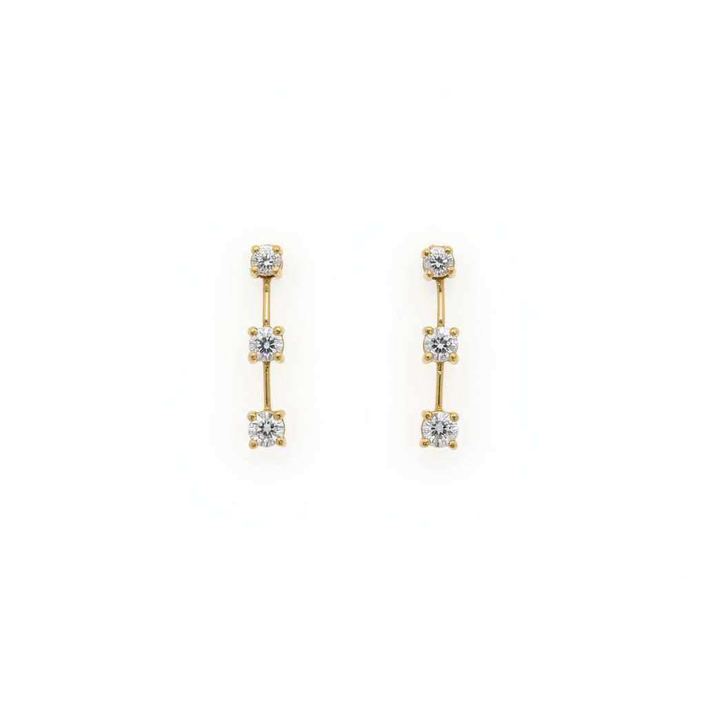 Natural Diamond Drop Stud Earrings