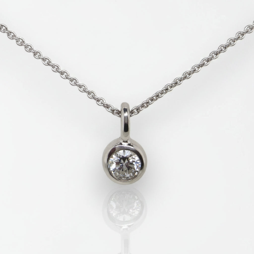 9ct White Gold Lab Grown Diamond Pendant