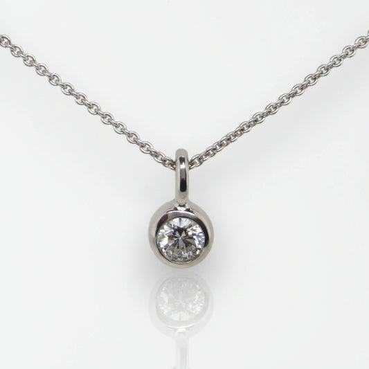 9ct White Gold Lab Grown Diamond Pendant