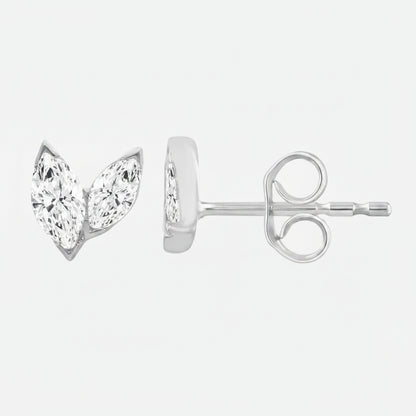 9ct White Gold Lab Grown Marquise Diamond Studs