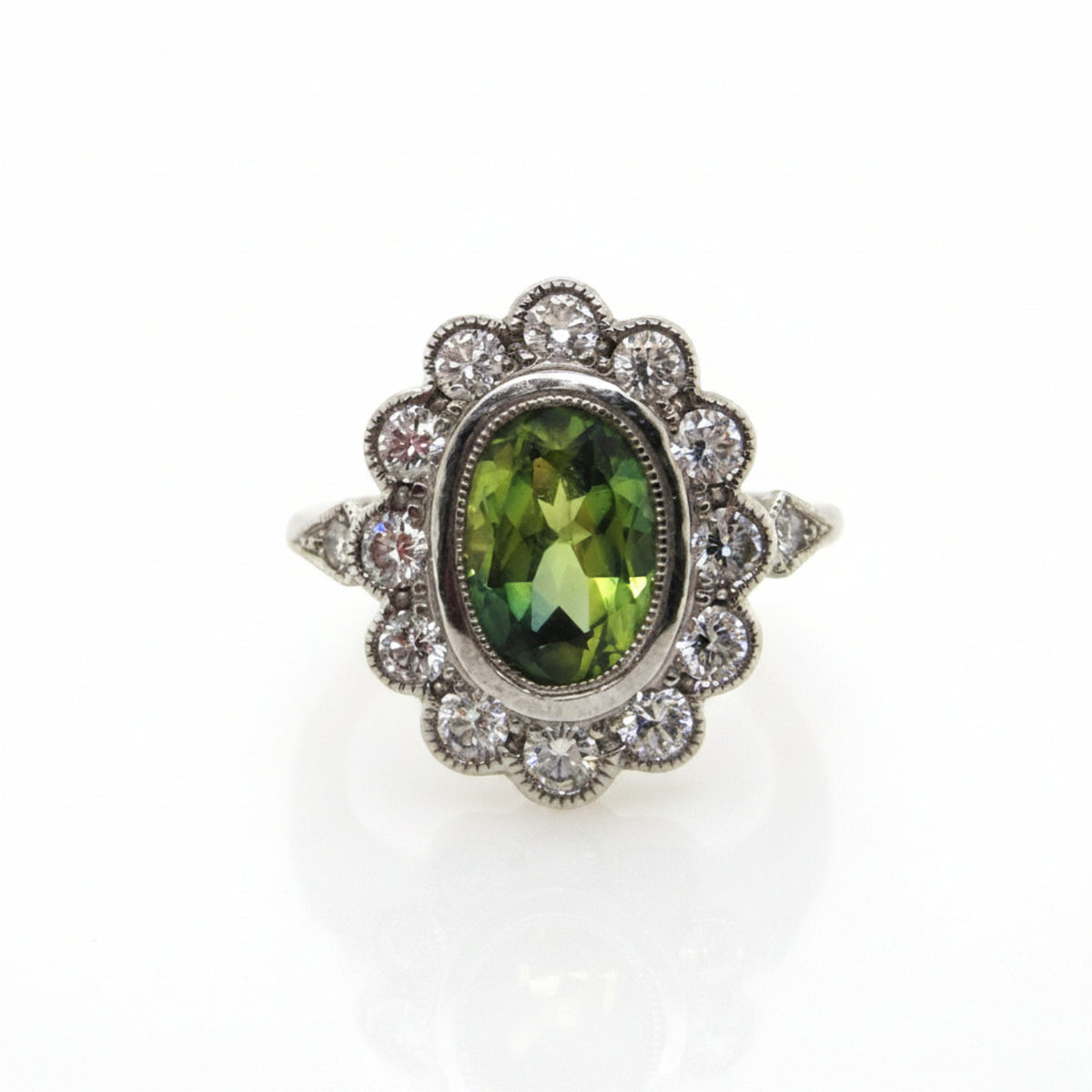 18ct White Gold Parti Sapphire & Diamond Ring