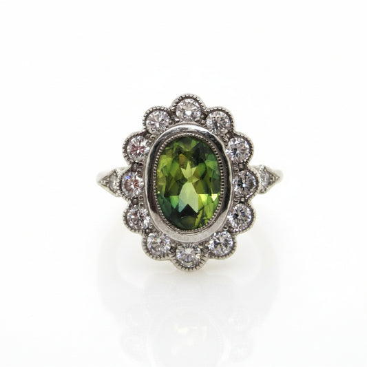 18ct White Gold Parti Sapphire & Diamond Ring