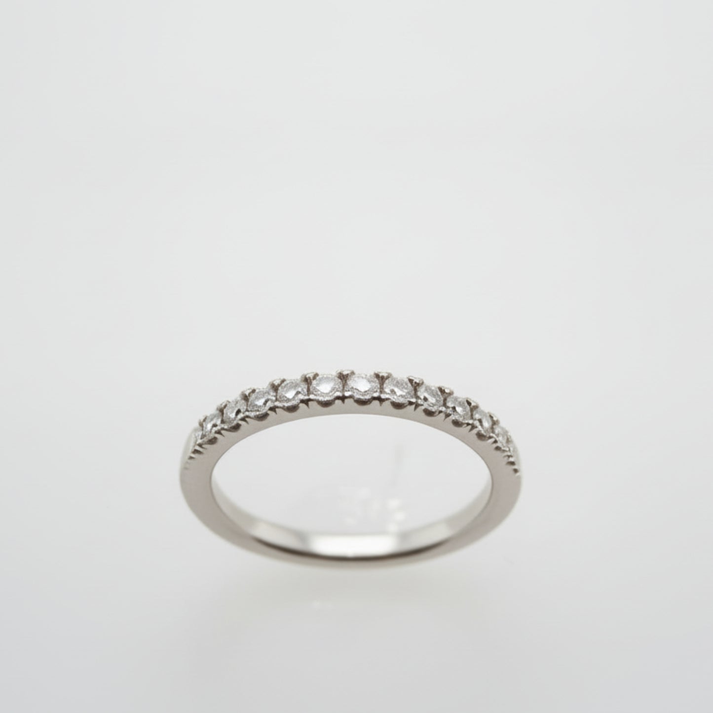 Platinum Claw-Set Diamond Wedding Ring