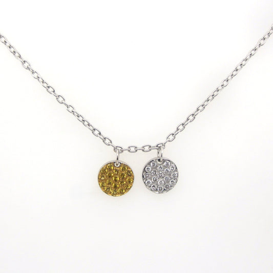 18ct White Gold Yellow Sapphire & Diamond Necklace