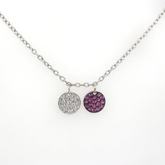 18ct White Gold Pink Sapphire & Diamond Necklace