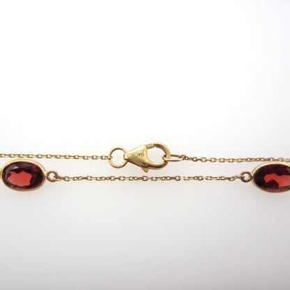 9ct Yellow Gold Garnet Necklace