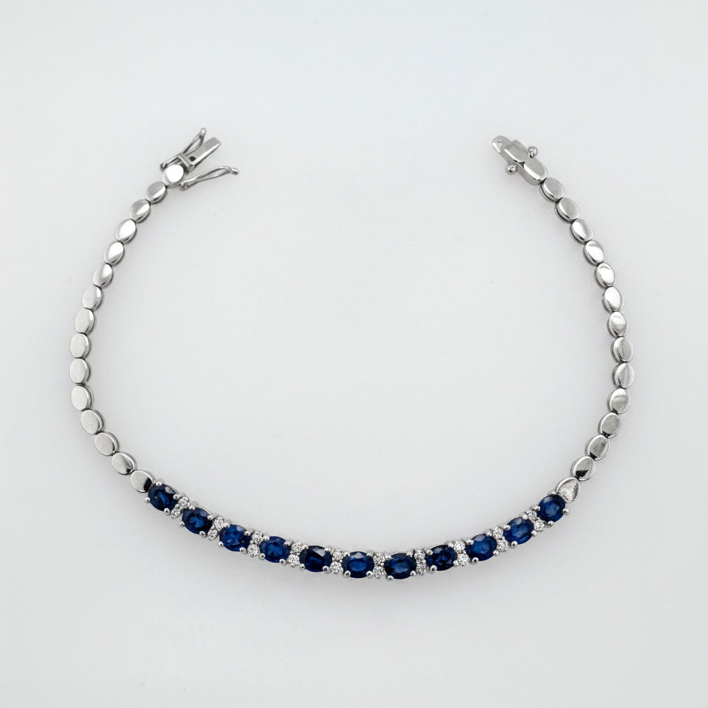 18ct White Gold Sapphire & Diamond Bracelet