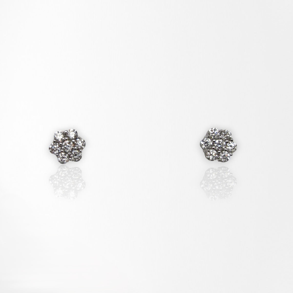 14ct White Gold Biron Lab Grown Diamond Flower Studs