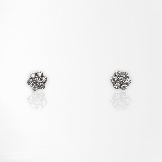 14ct White Gold Biron Lab Grown Diamond Flower Studs