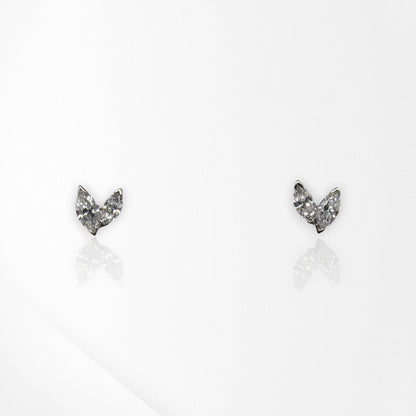 9ct White Gold Lab Grown Marquise Diamond Studs