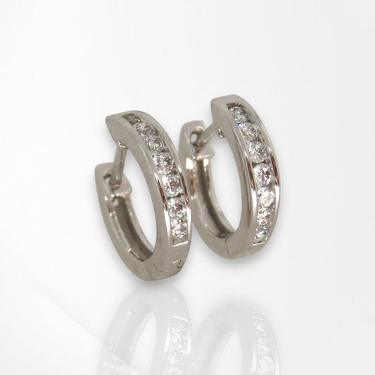 Channel Set Lab Grown Diamond Huggies