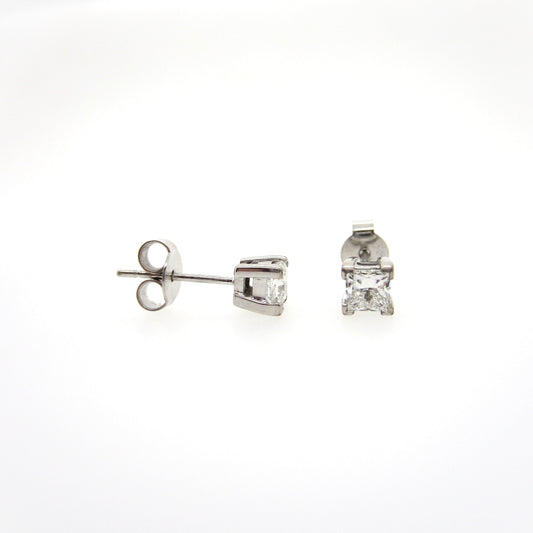 18ct White Gold Princess Cut Lab Grown Diamond Studs
