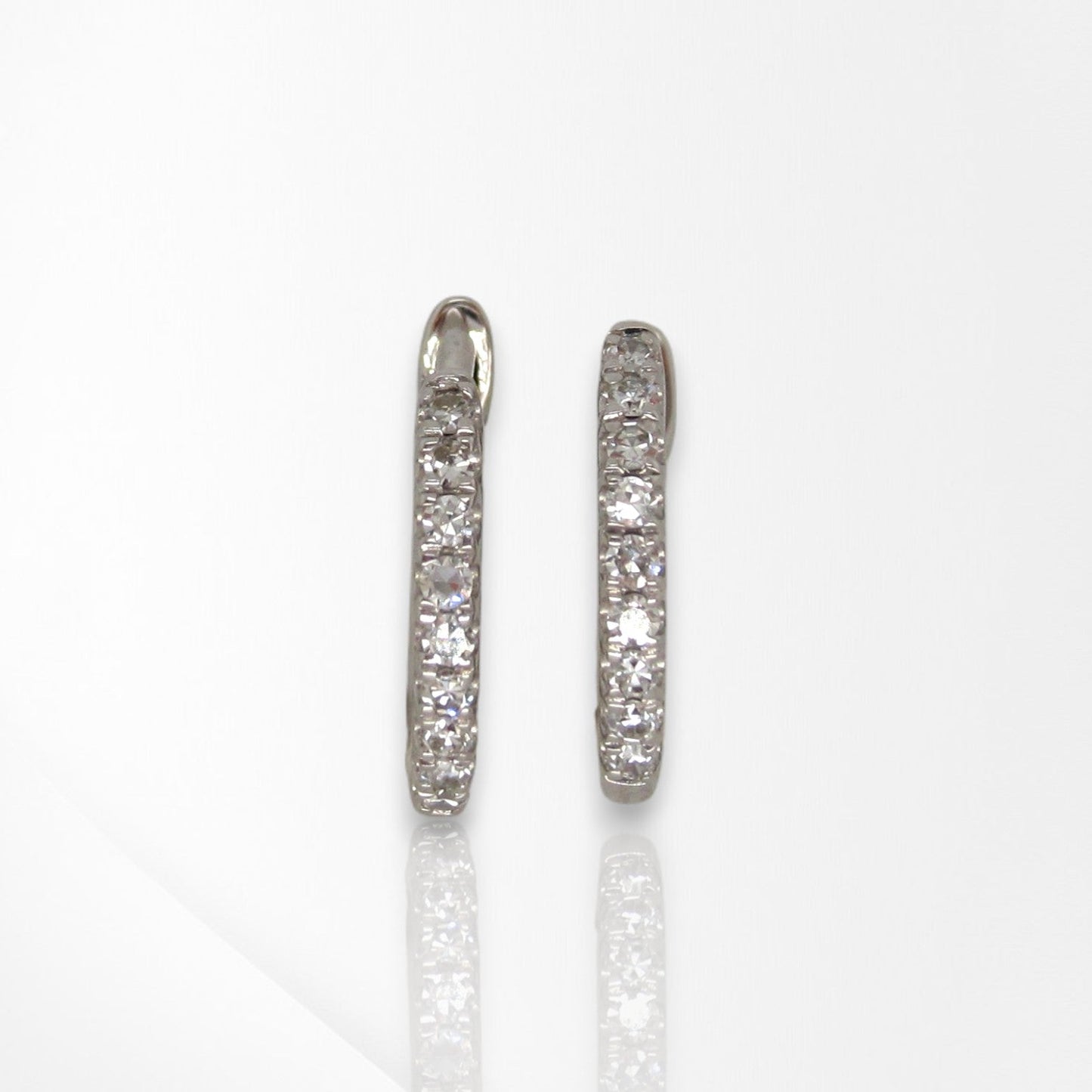 9ct White Gold Lab Grown Diamond Round Huggie Earrings