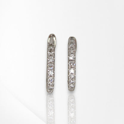 9ct White Gold Lab Grown Diamond Round Huggie Earrings