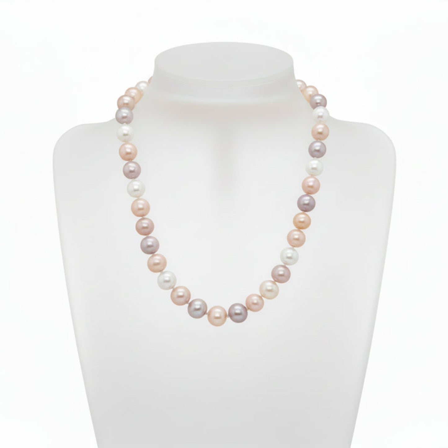 Pink Mixed Colour Freshwater Pearl Strand with 9ct White Gold Clasp