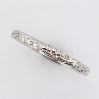 18ct White Gold Antique Style Wedding Ring