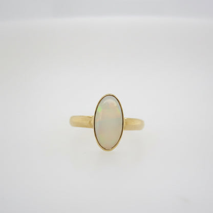 Handmade Bezel Set Oval Opal Ring