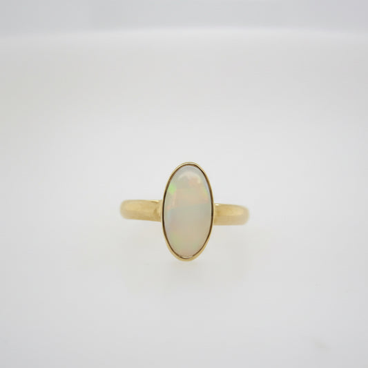 Handmade Bezel Set Oval Opal Ring