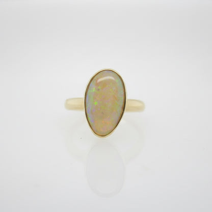 Handmade Bezel Set Drop Shape Opal Ring