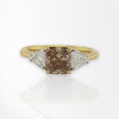 Radiant Cut Australian Chocolate Diamond Ring