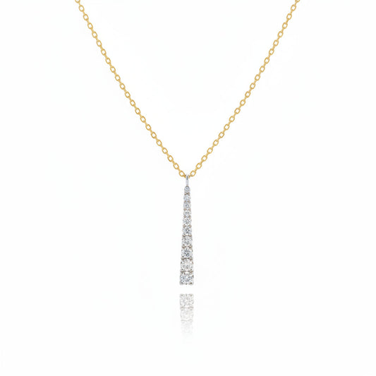 Natural Diamond Tapered Bar Necklace