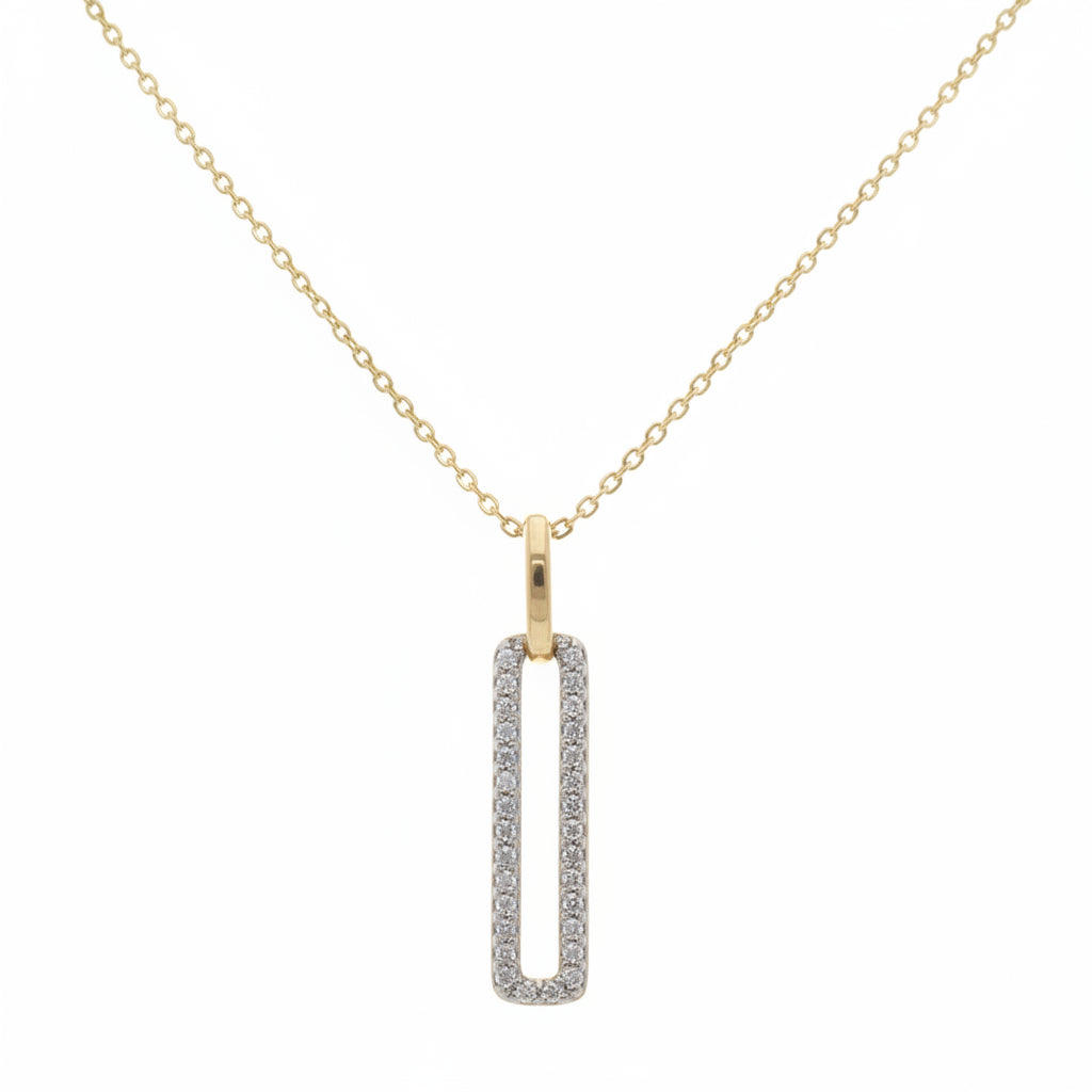 Natural Diamond Paperclip Necklace