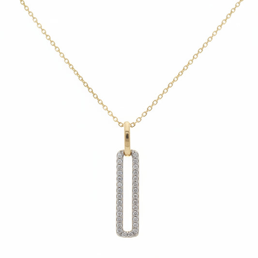 Natural Diamond Paperclip Necklace