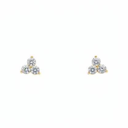 9ct Yellow Gold Lab Grown Diamond Cluster Studs