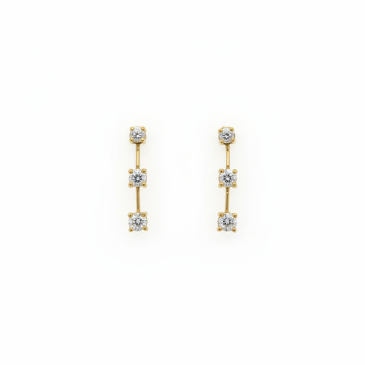 Natural Diamond Drop Stud Earrings