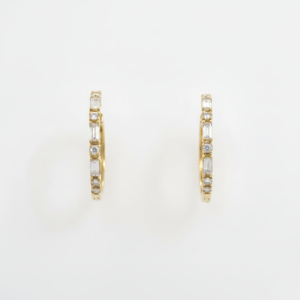 18ct Yellow Gold Lab Grown Diamond Hoop Earrings