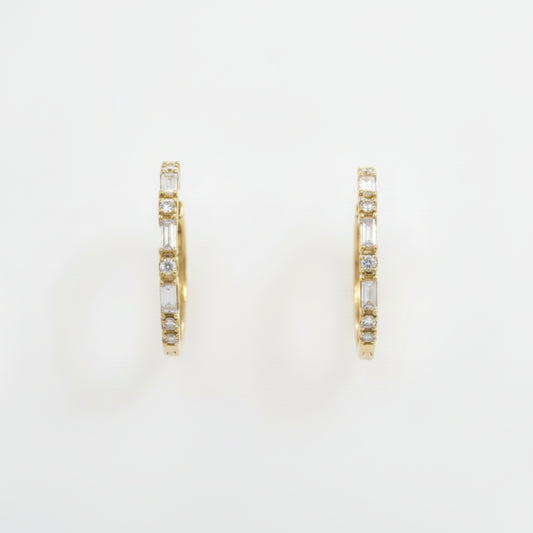 Baguette & RBC Lab Grown Diamond Hoop Earrings
