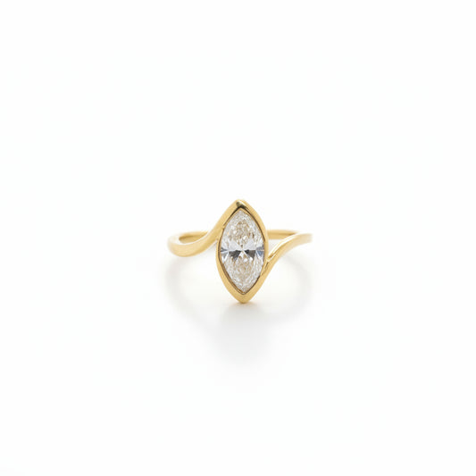 Bezel Set Marquise Cut Lab Grown Diamond Ring