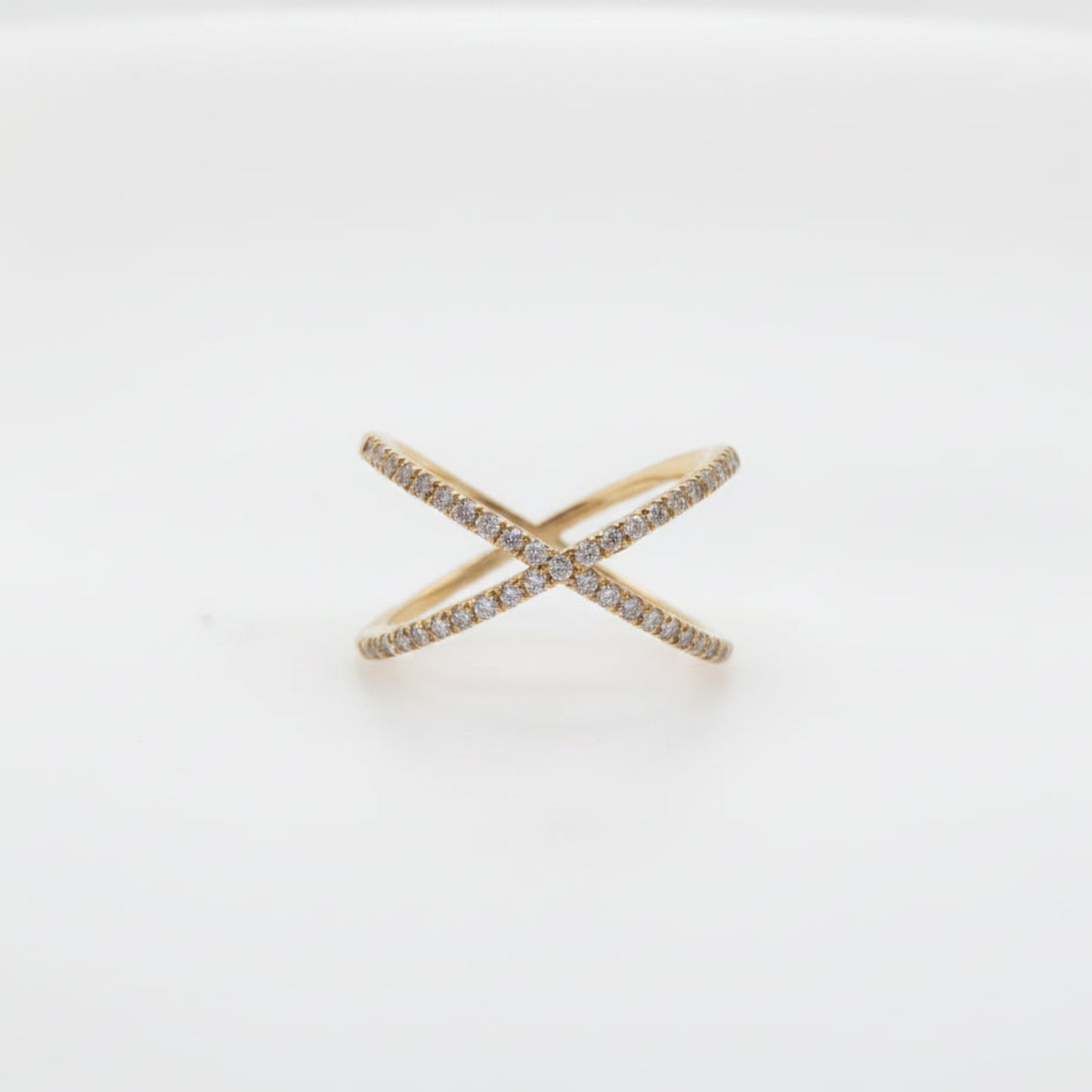 9ct Yellow Gold Lab Grown Diamond Crossover Dress Ring