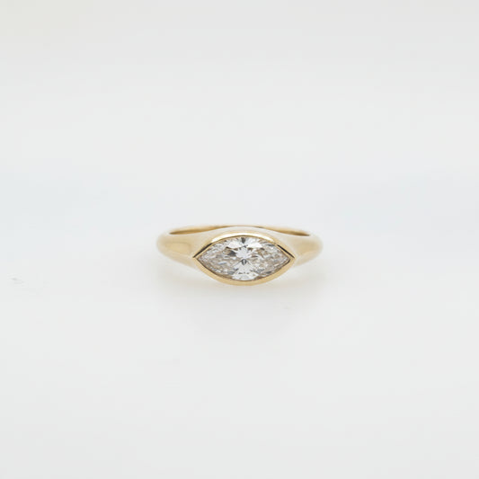 East-West Bezel Set Marquise Cut Lab Grown Diamond Ring