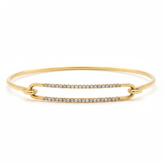 Yellow Gold Natural Diamond Bangle