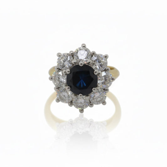 Handmade Australian Sapphire & Lab Grown Diamond Ring