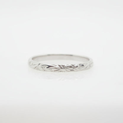 18ct White Gold Antique Style Wedding Ring