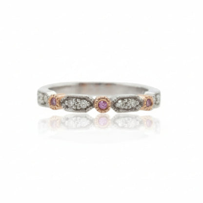 Handmade White & Pink Diamond Ring