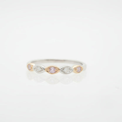 18ct White & Rose Gold White & Pink Diamond Ring