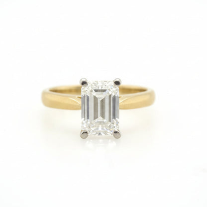 Handmade Emerald Cut Lab Grown Diamond Ring