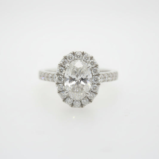 Handmade Oval Diamond Halo Ring