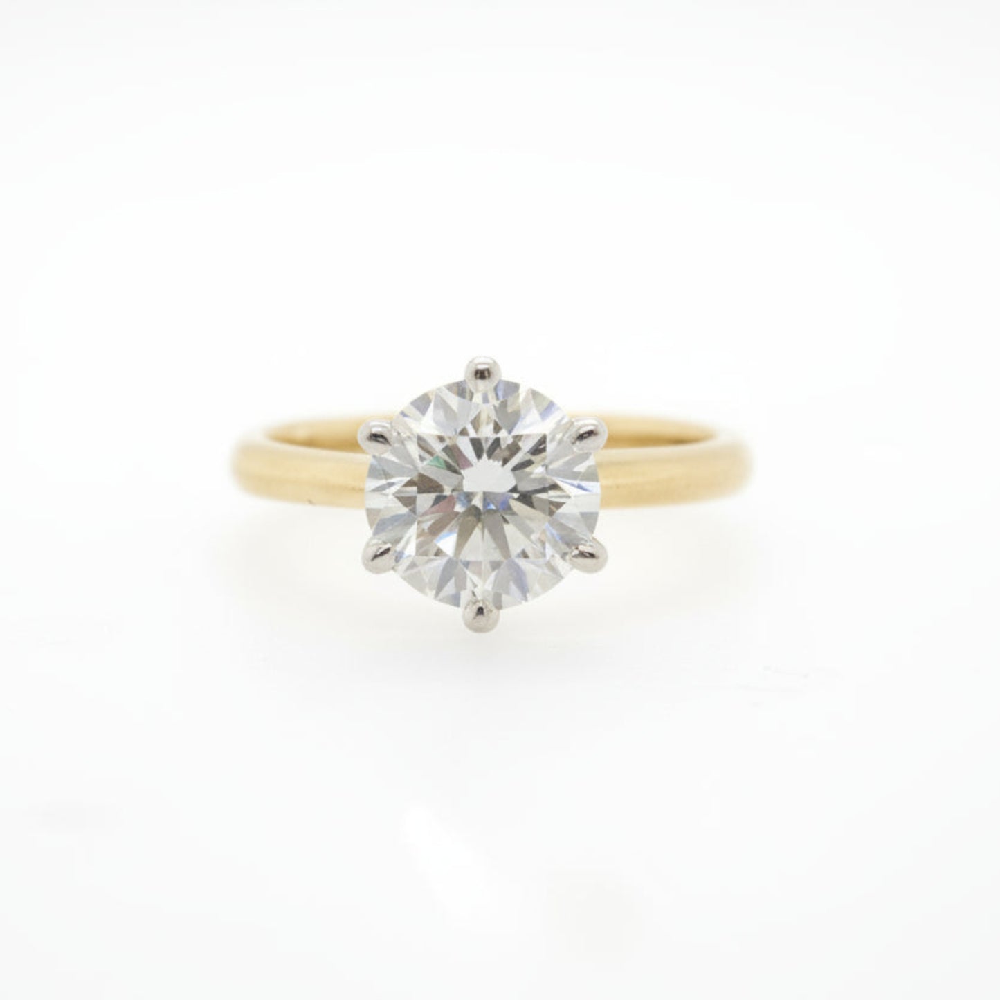 18ct Yellow & White Gold Round Brilliant Cut Lab Grown Diamond Ring