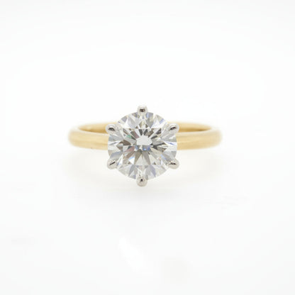 18ct Yellow & White Gold Round Brilliant Cut Lab Grown Diamond Ring