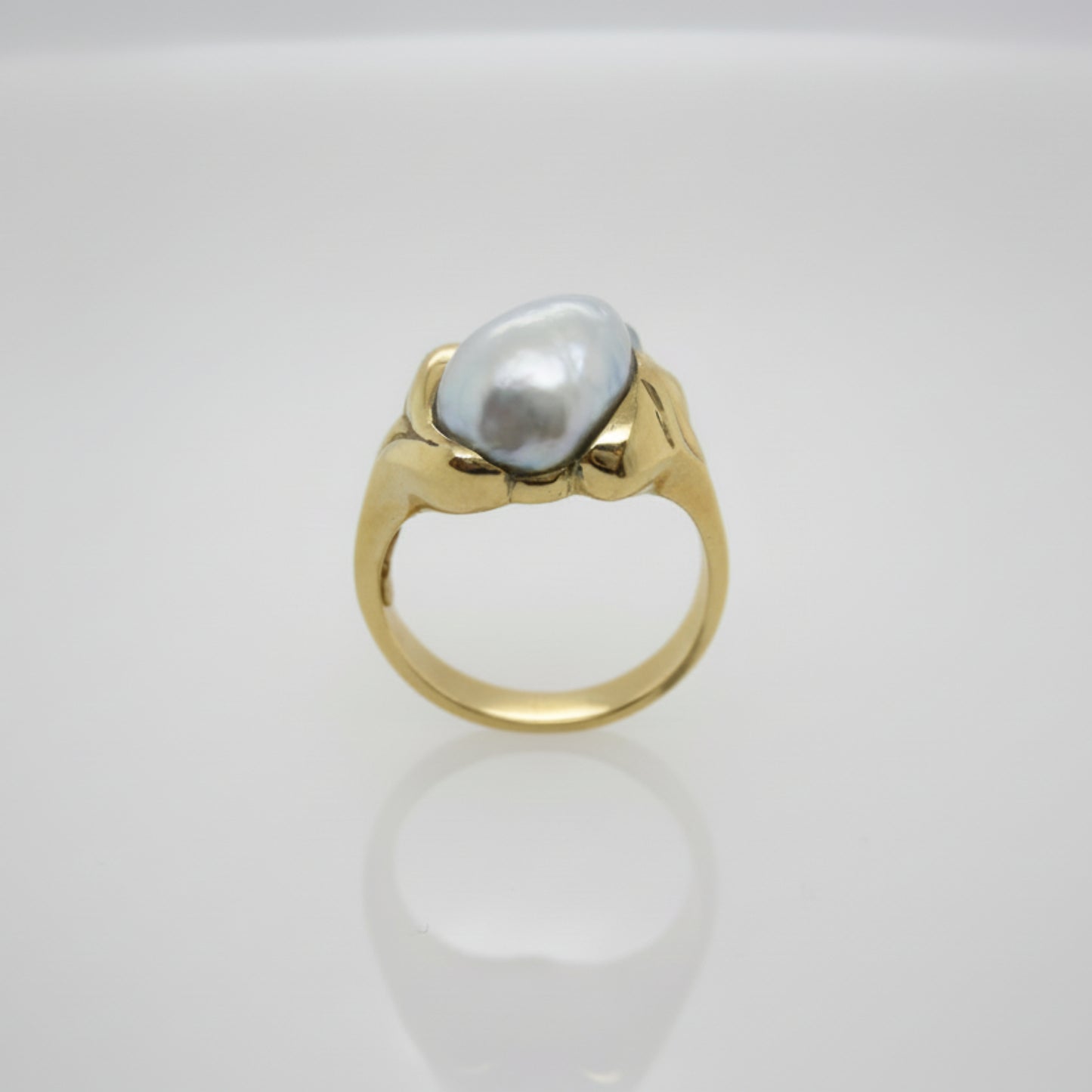 South Sea Grey Keshi Pearl Ring