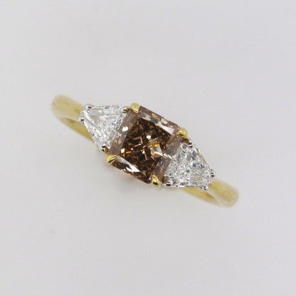 Radiant Cut Australian Chocolate Diamond Ring