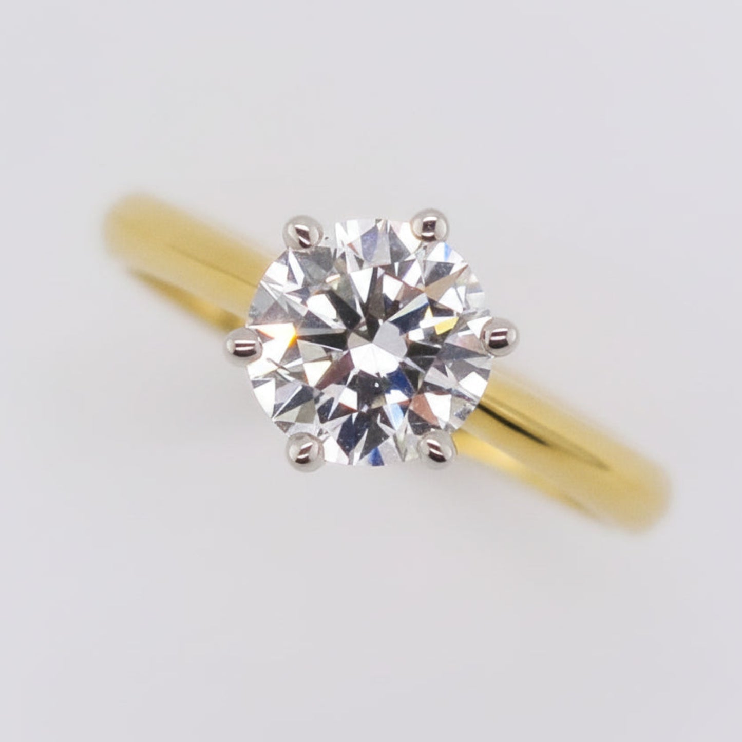 18ct Yellow & White Gold Round Brilliant Cut Lab Grown Diamond Ring
